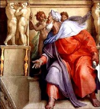 יחזקאל הנביא נוזף בתועבות (קטע מציור בקפלה הסיסטינית)